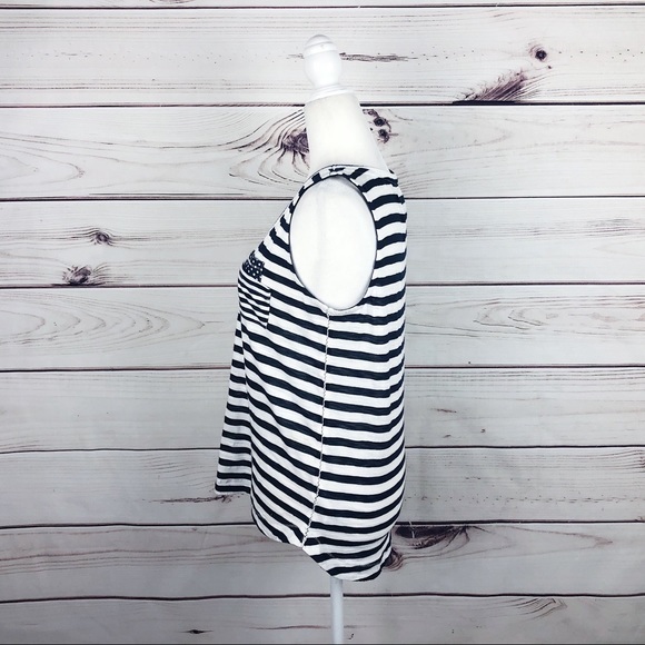 Anthropologie Stripe Polka Dot Pocket Tank Top M - Picture 5 of 7